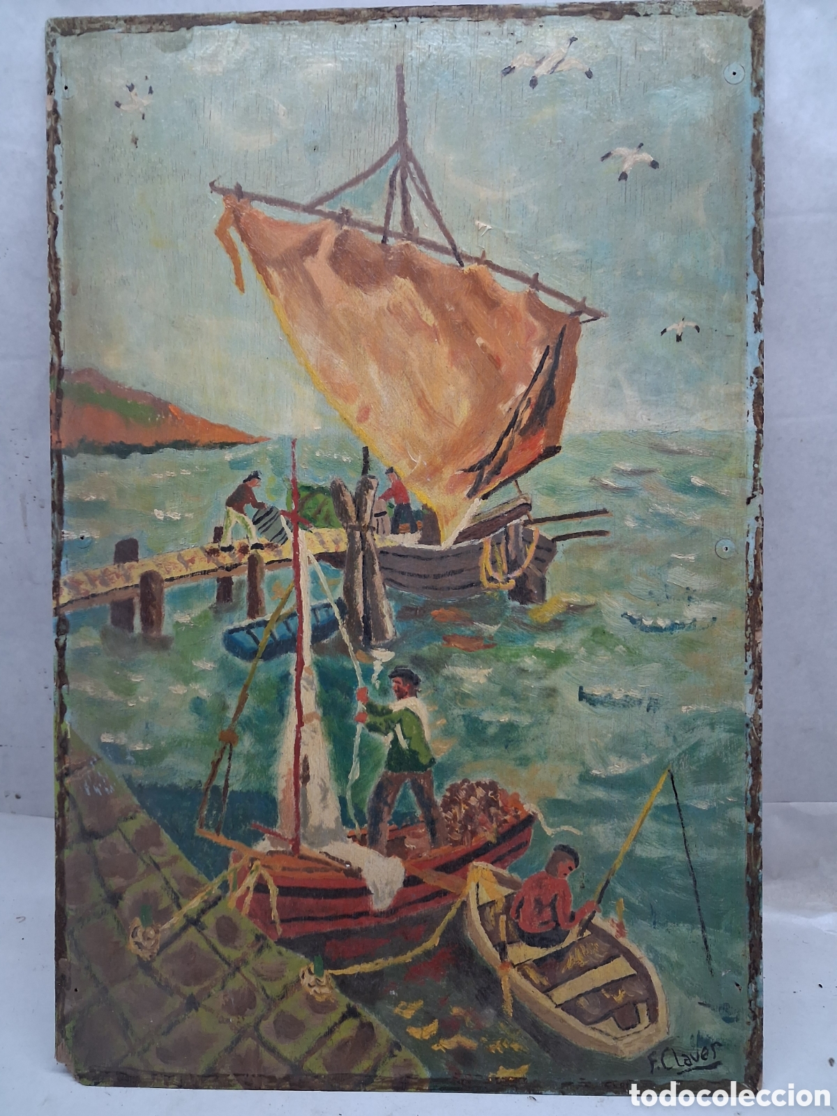 Antig&uuml;edades: Pintura marinera Francois Claver