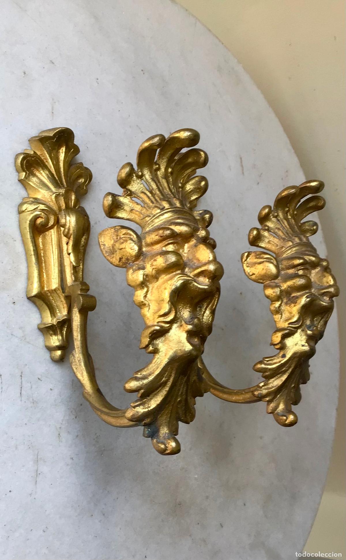 Antig&uuml;edades: PAREJA DE 2 ALZAPA&Ntilde;OS O CORTINEROS , SUJECCIONES DE CORTINA EN BRONCE , SIGLO 19 , CON