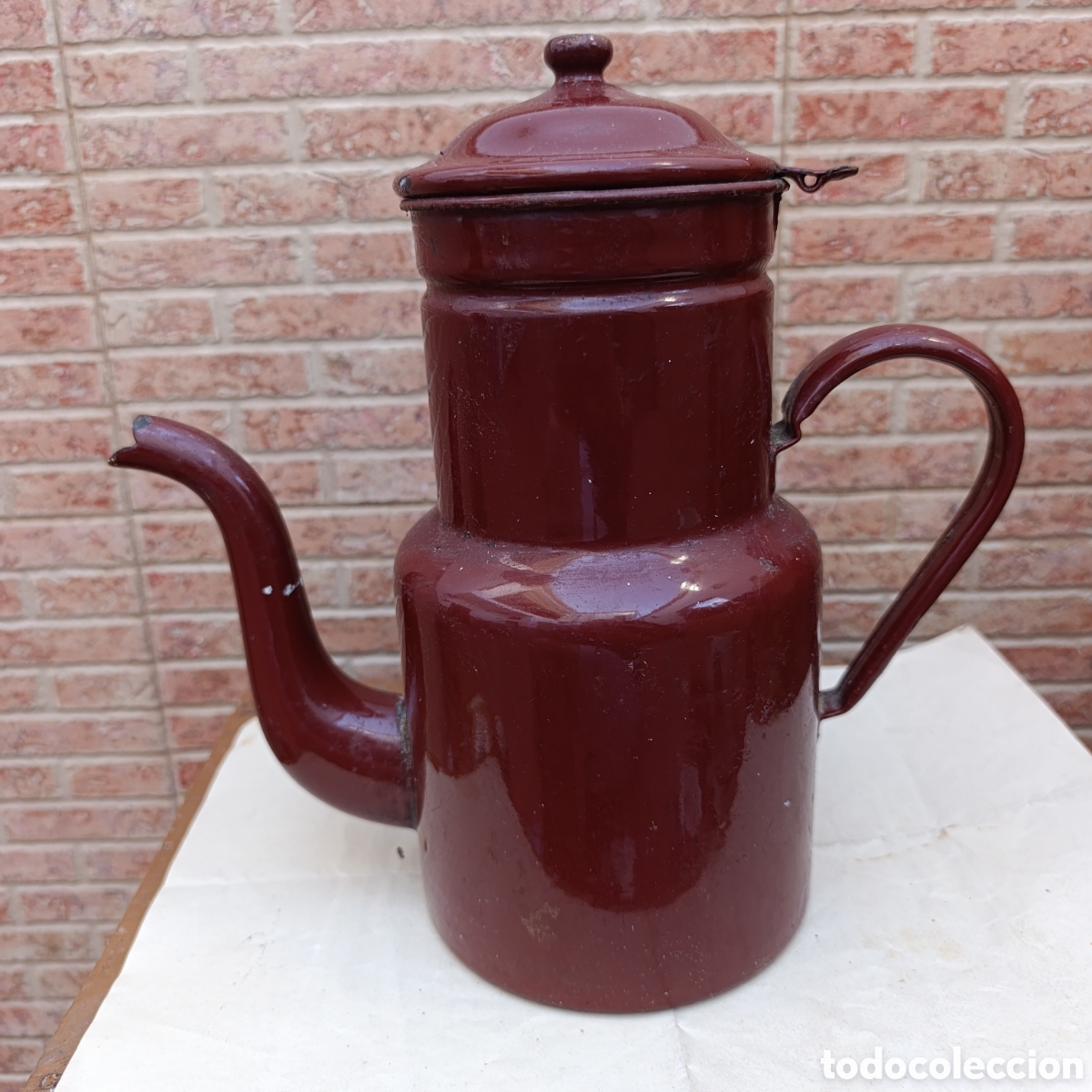 Antig&uuml;edades: Antigua Cafetera alemana esmaltada,Principios S.XX