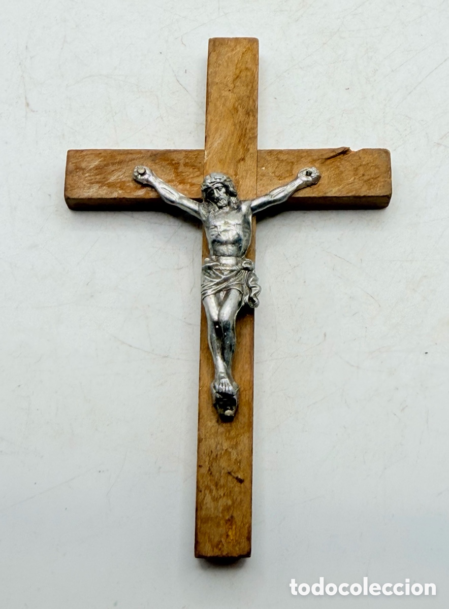 Antig&uuml;edades: Antiguo Crucifijo de Madera - Foto 2