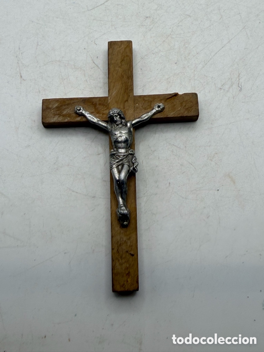 Antig&uuml;edades: Antiguo Crucifijo de Madera - Foto 3