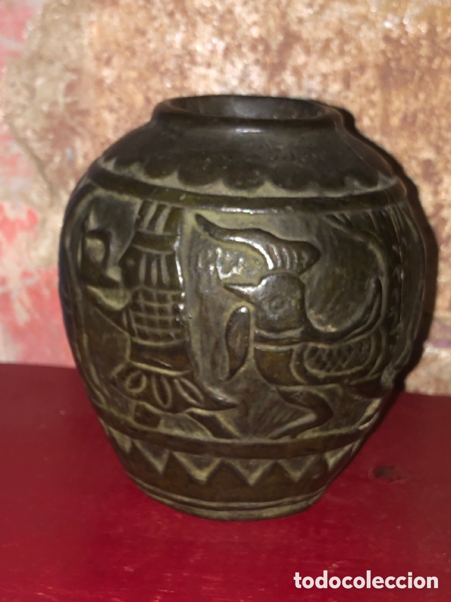 Antig&uuml;edades: Jarr&oacute;n antiguo esmaltado verde - Foto 5