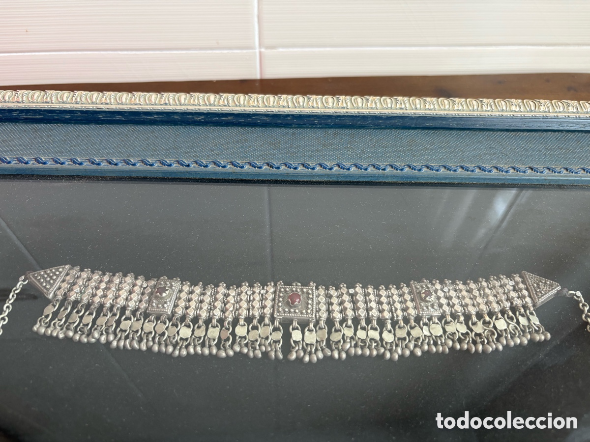 Antig&uuml;edades: Antiguo collar beduino sirio del desierto en plata &ndash; Joyer&iacute;a &eacute;tnica tradicional &ndash; Enmarcado