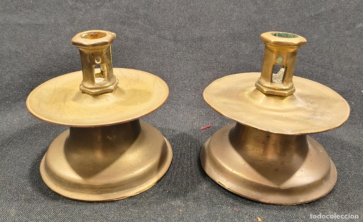 Antig&uuml;edades: Pareja Candelabros de carrete - Foto 1