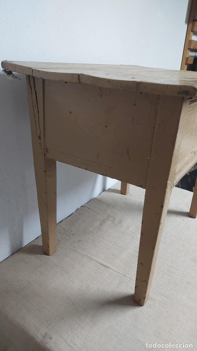 Antig&uuml;edades: Antigua mesa tocinera de madera - Foto 3