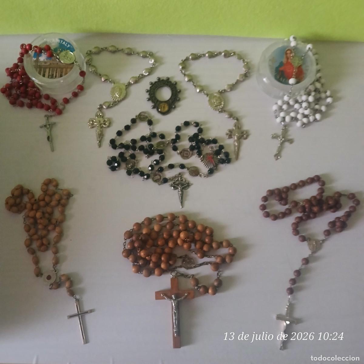 Antig&uuml;edades: Lote de 9 Rosarios vintage y antiguos.
