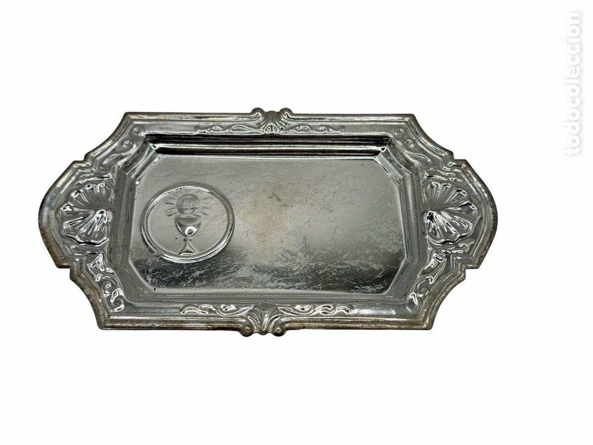 Antiques: Bandeja Plateada Religiosa