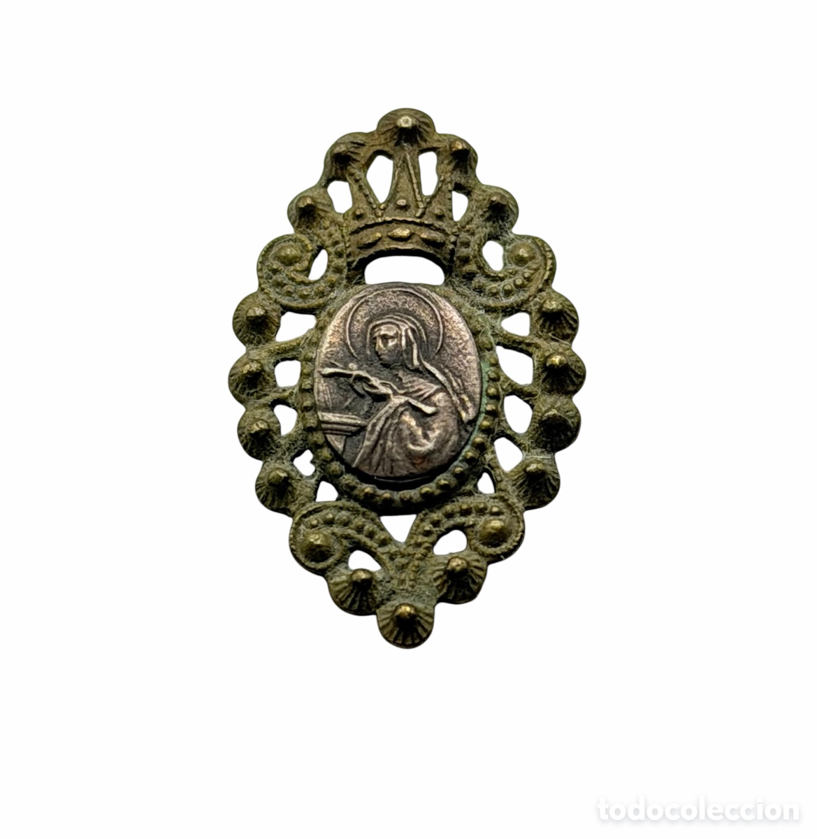 Oggetti Antichi: Antiguo Broche de Monja en plata