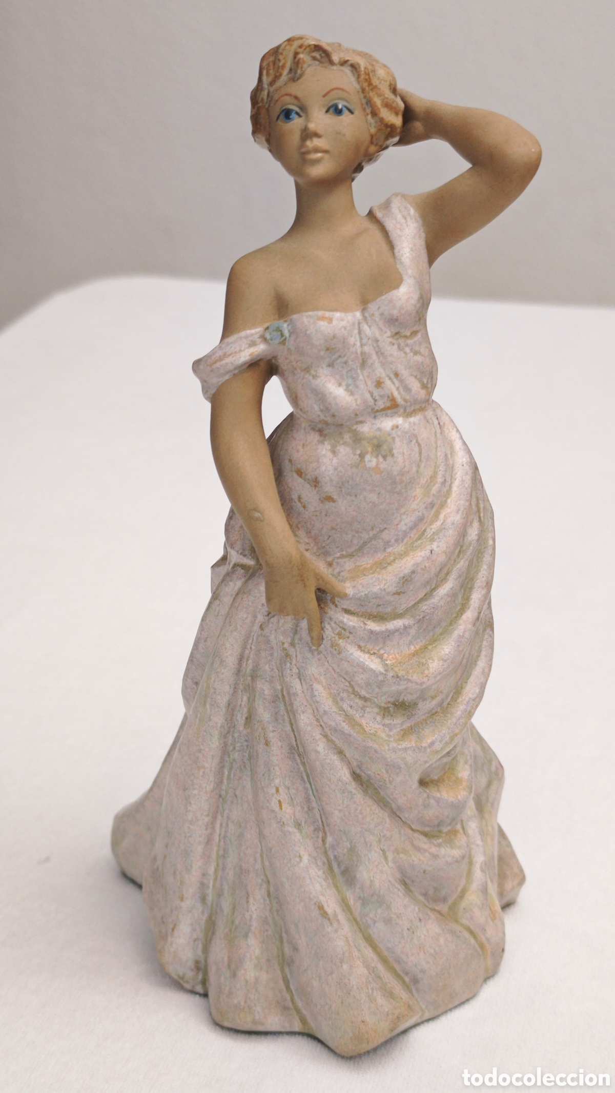 Oggetti Antichi: Figura Dama de Porcelana Biscuit - PAL (Porcelana Art&iacute;stica Levantina) - 30 cm - Made in Spain