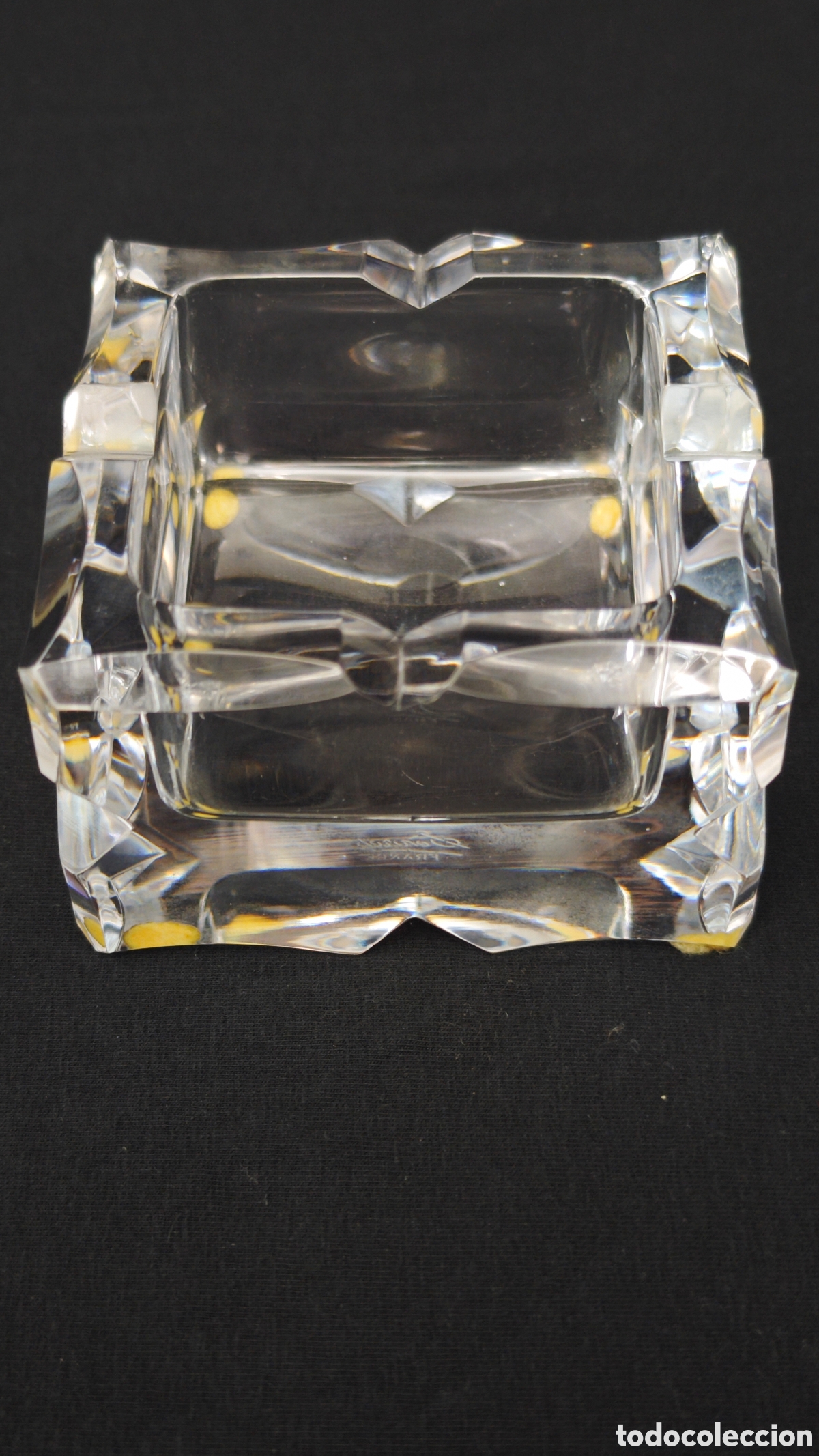 Antig&uuml;edades: Cenicero vintage en cristal tallado de S&egrave;vres (Francia) - Firmado en base