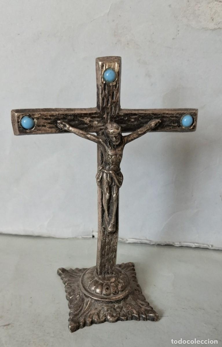 Antig&uuml;edades: Cruz de mesilla Metal plateado