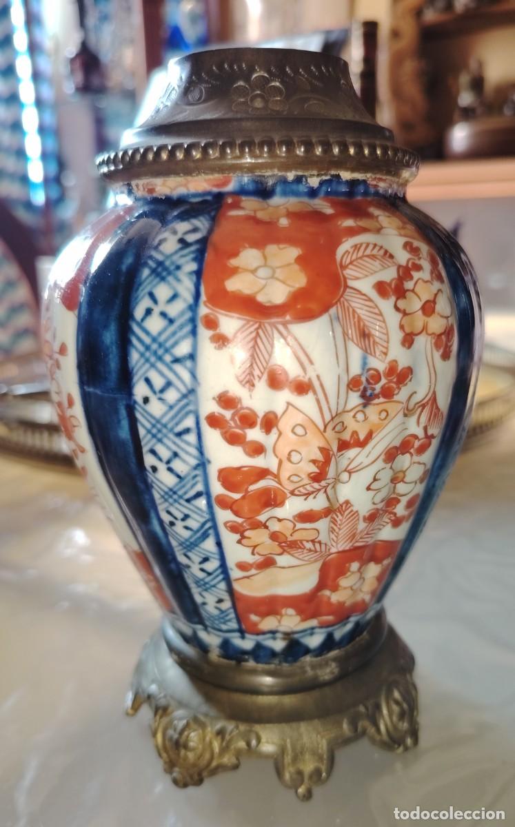 Antig&uuml;edades: LAMPARA IMARI JAPONESA SIGLO XIX RARA BRONCE