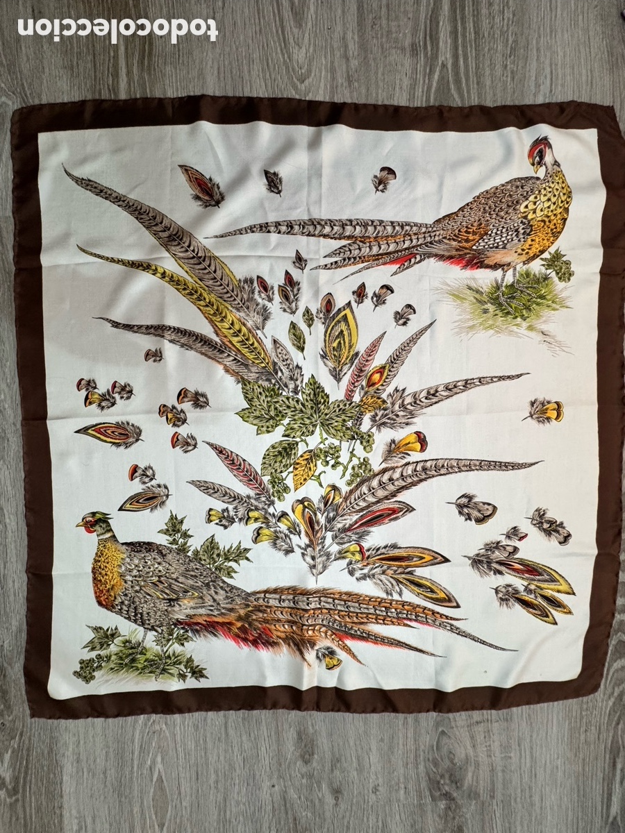 Oggetti Antichi: ANTIGUO PA&Ntilde;UELO DE SEDA VINTAGE DI&Aacute;METRO 75cm x 75cm