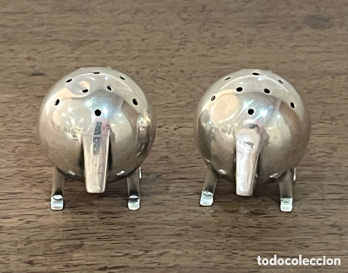 Antig&uuml;edades: PAREJA DE SALEROS ART DEC&Oacute; EN PLATA