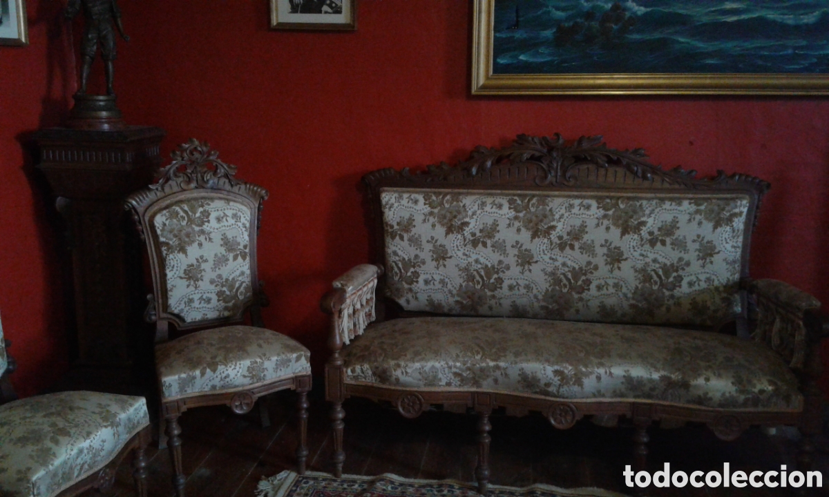 Antig&uuml;edades: Tresillo y butacas Alfonsino