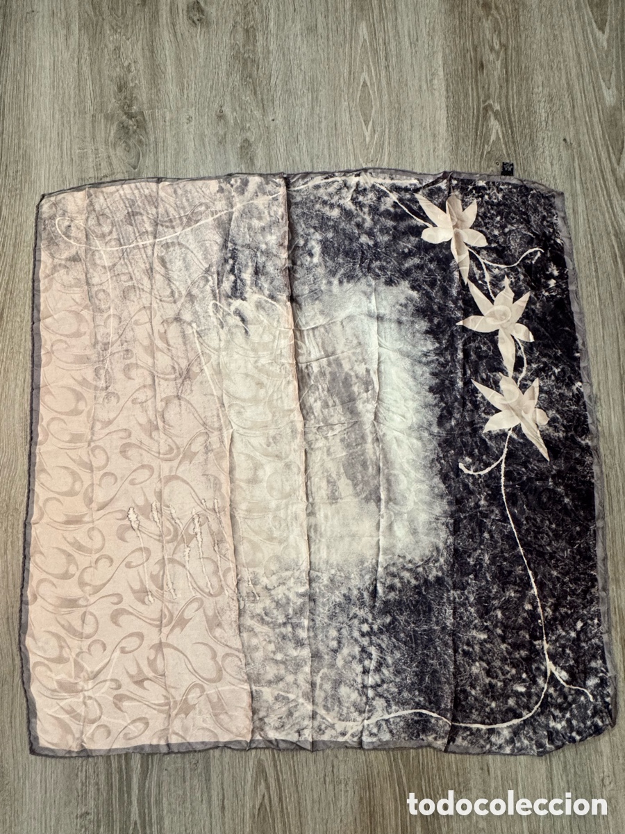 Antiquit&eacute;s: ANTIGUO PA&Ntilde;UELO DE SEDA VINTAGE DI&Aacute;METRO 86cm x 86cm