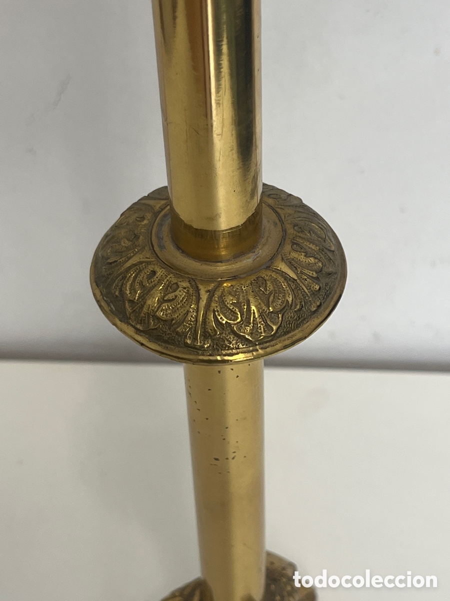 Antig&uuml;edades: CRUZ DE ALTAR .70 cm .Laton - Foto 6