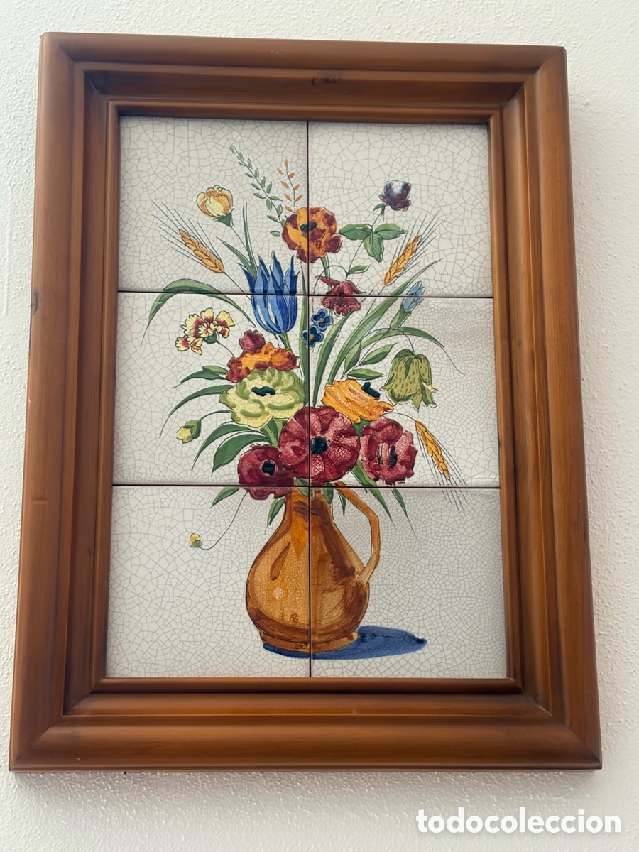 Antig&uuml;edades: Antiguo panel de azulejos florales
