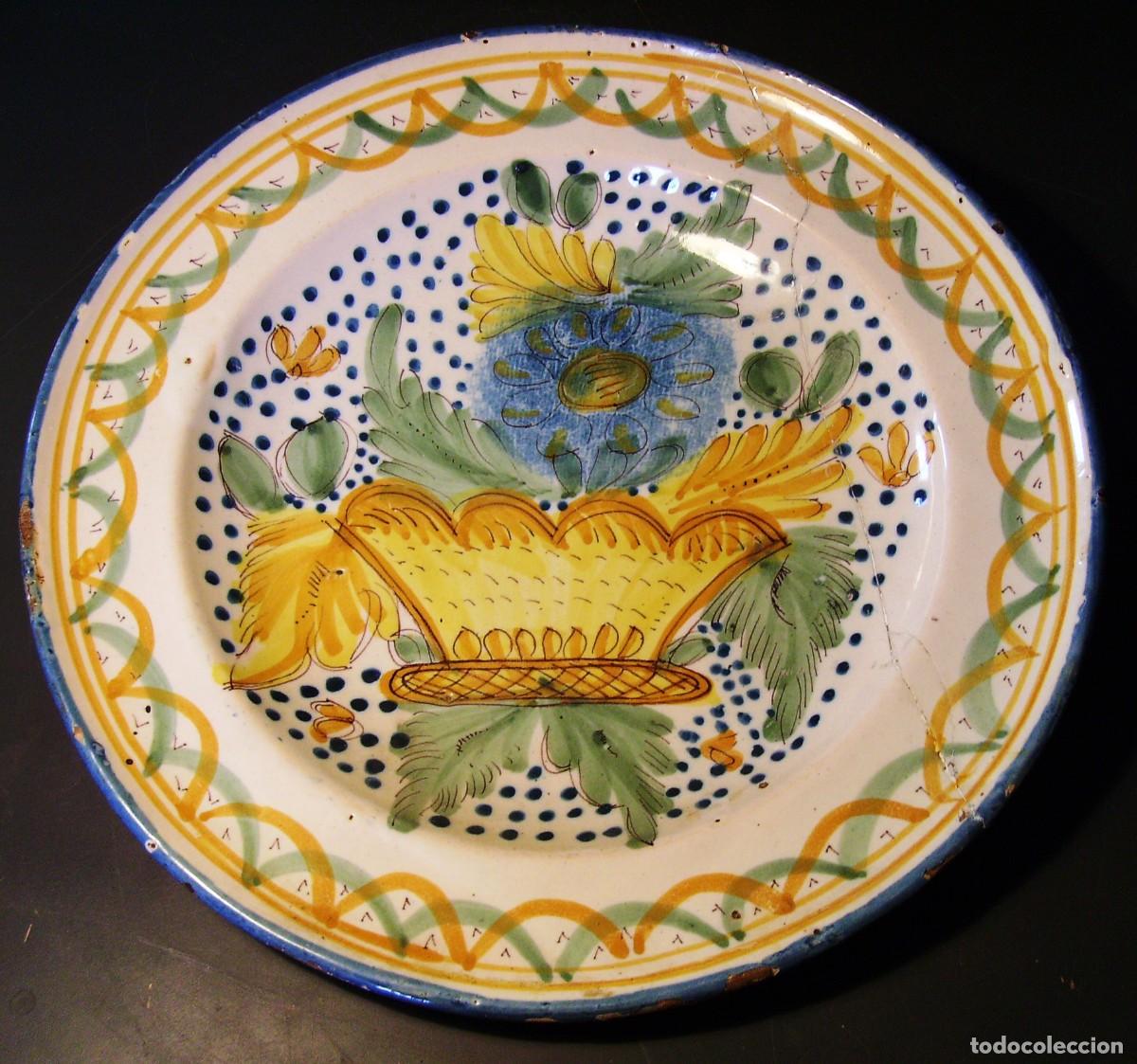 Antig&uuml;edades: PLATO CER&Aacute;MICA DE RIBESALBES XIX &ndash; XX