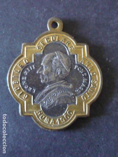 Antiques: PAPA LEON XIII ANTIGUA MEDALLA 3 X 2,5 CM