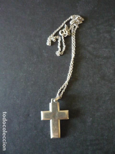 Antig&uuml;edades: CRUCIFIJO Y CADENA EN PLATA 22 CM - Foto 3