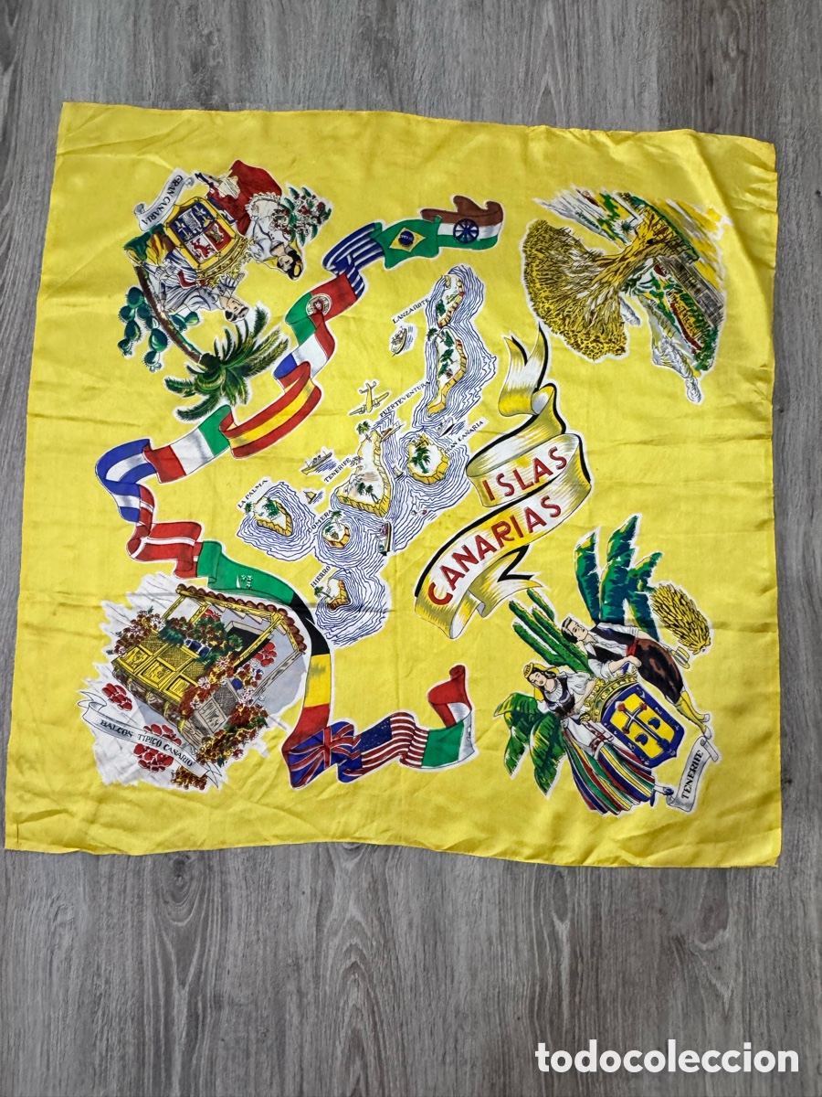 Antiguidades: ANTIGUO PA&Ntilde;UELO DE SEDA VINTAGE DI&Aacute;METRO 79cm x 79cm