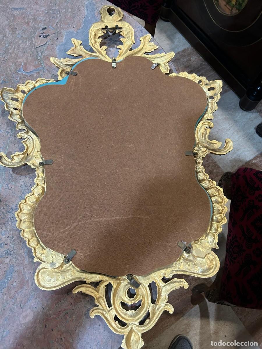 Antig&uuml;edades: ANTIGUO ESPEJO DE BRONCE DORADO AL MERCURIO - Foto 9