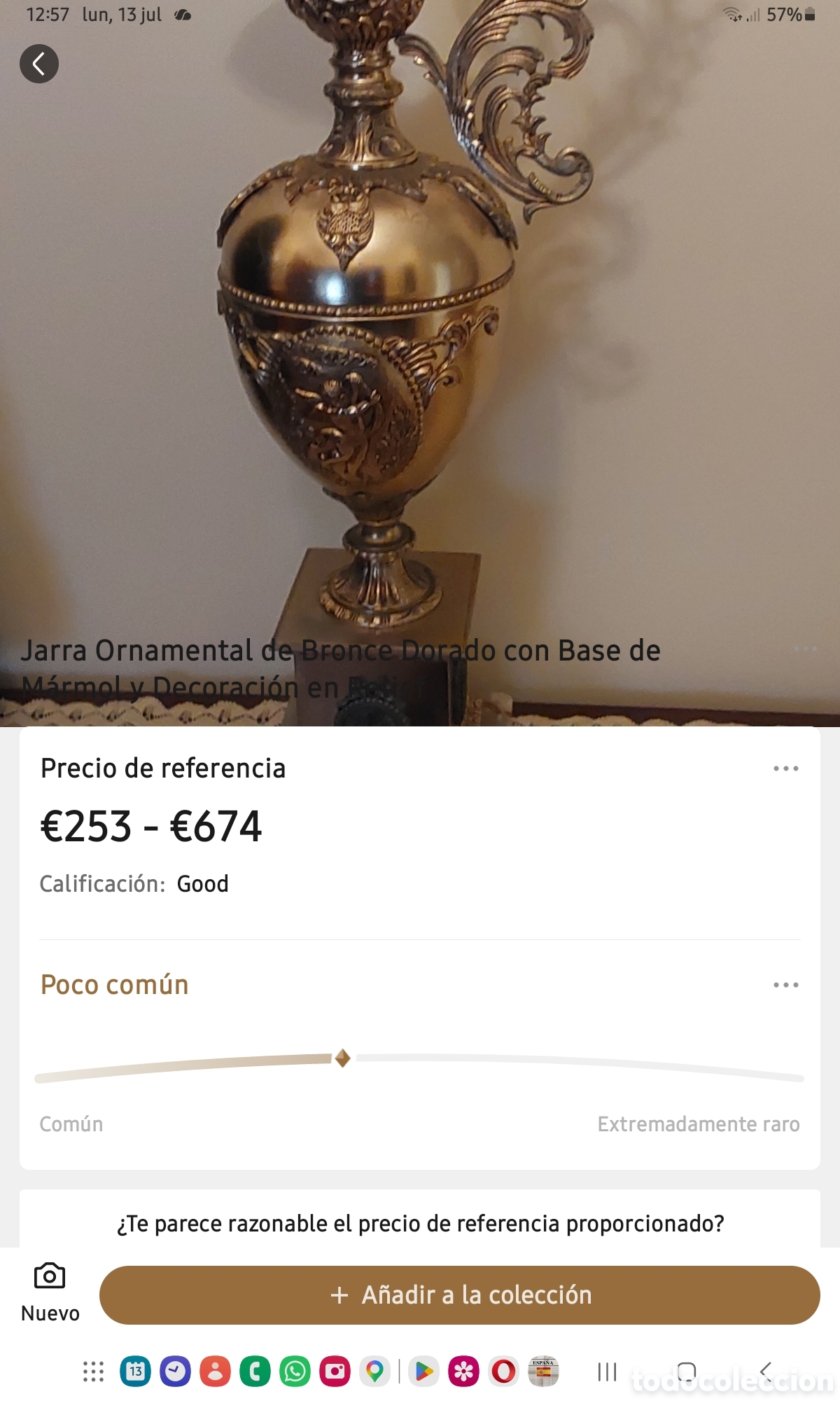 Antig&uuml;edades: Jarr&oacute;n decorativo de bronce con base de m&aacute;rmol - Foto 8