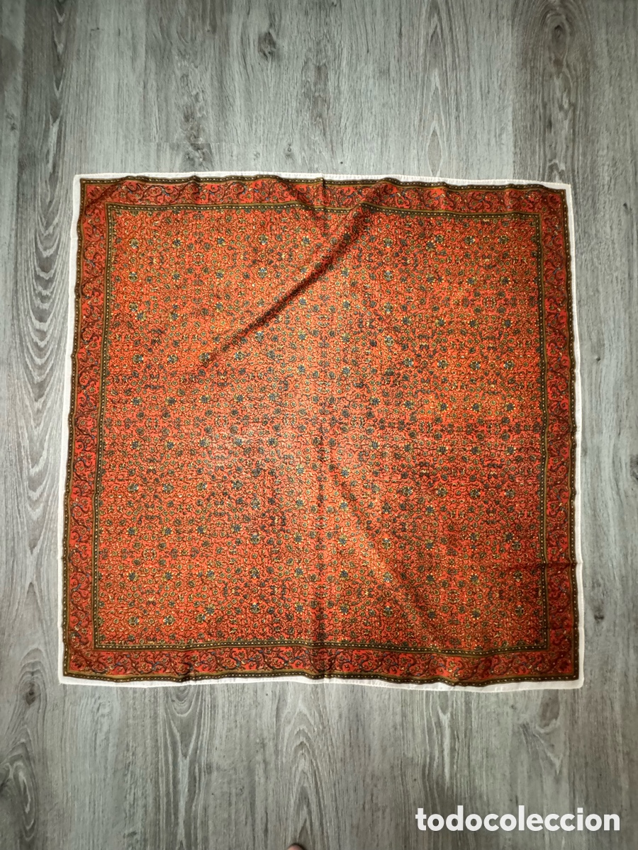 Antiguidades: ANTIGUO PA&Ntilde;UELO DE SEDA VINTAGE DI&Aacute;METRO 79cm x 79cm