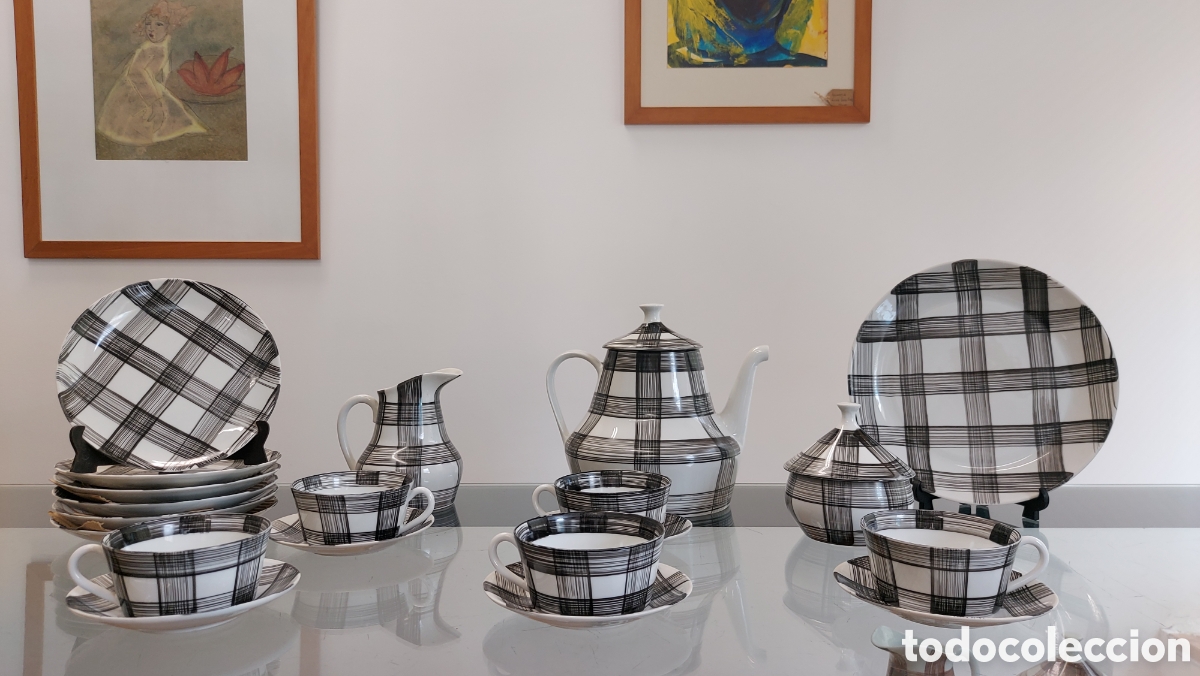 Antig&uuml;edades: Juego de caf&eacute; Cer&aacute;micas Del Castro a&ntilde;os 60'