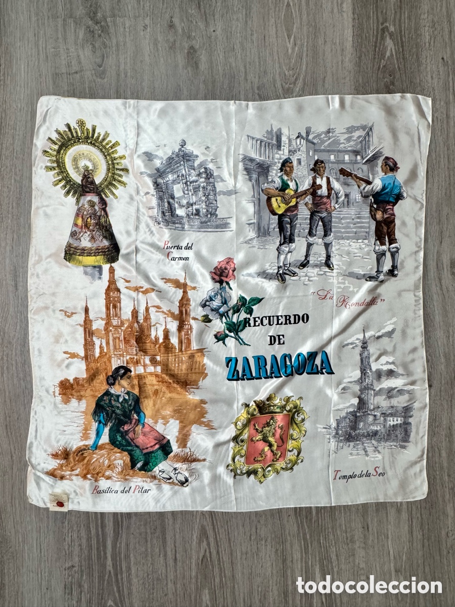 Antiques: ANTIGUO PA&Ntilde;UELO DE SEDA VINTAGE DI&Aacute;METRO 79cm x 76cm