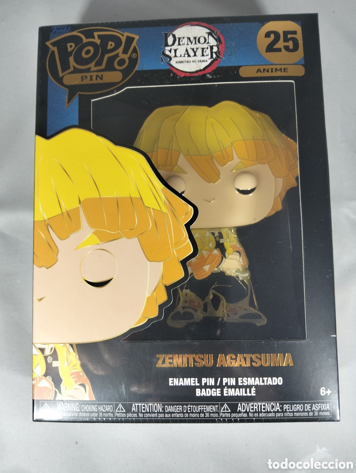 Antig&uuml;edades: Funko Pop! Pin del personaje Zenitsu Agatsuma de la serie Demon Slayer.