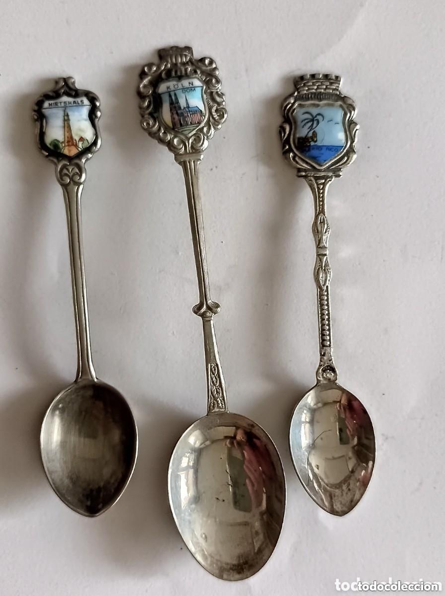Antig&uuml;edades: Cucharillas en plata de ley - Koln - Kirtshals - Puerto Rico
