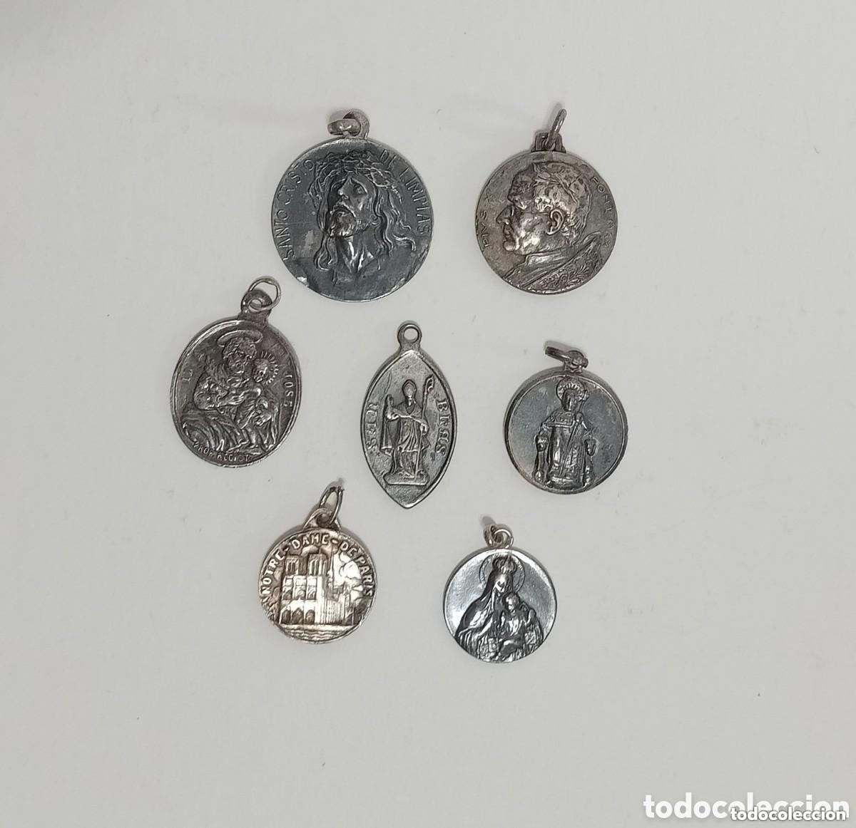 Antiguidades: ANTIGUAS MEDALLAS RELIGIOSAS. Santo Cristo de Limpias. Asociaci&oacute;n Josefina. Pius XI. San Blas. Notre