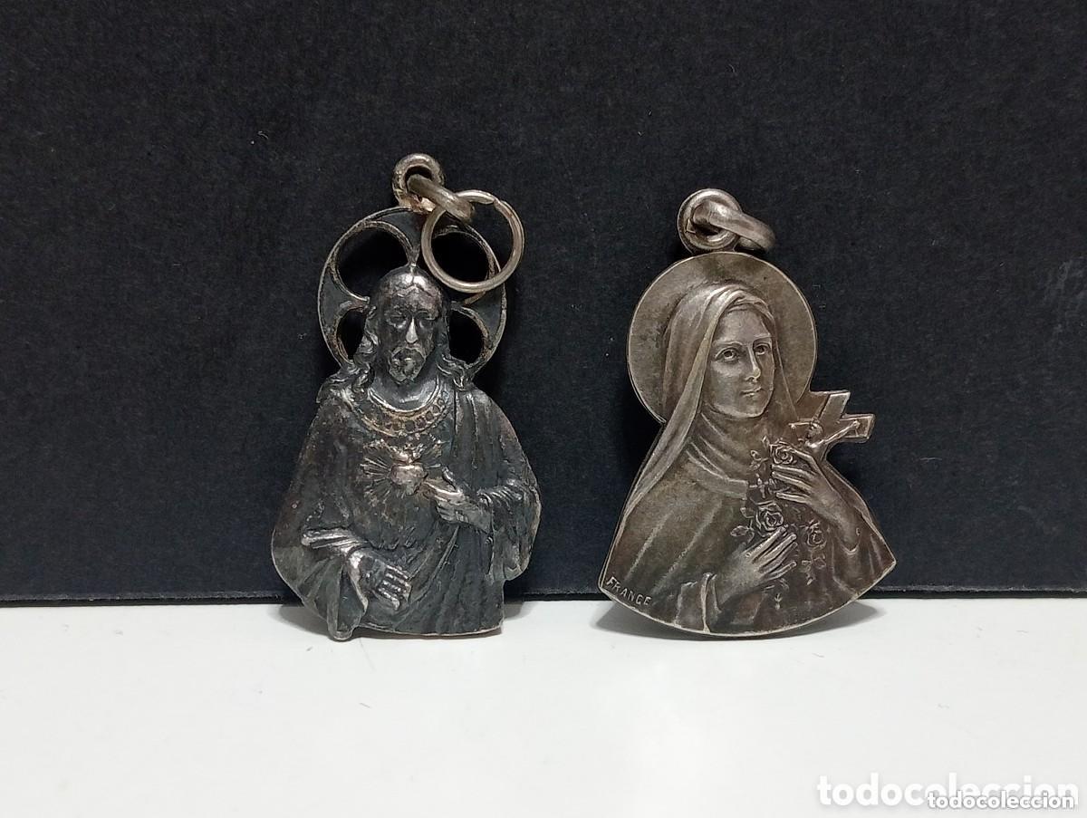 Antiquit&auml;ten: SAGRADO CORAZON EN PLATA 800 & SANTE THERESE DE L&acute;ENFANT JESUS