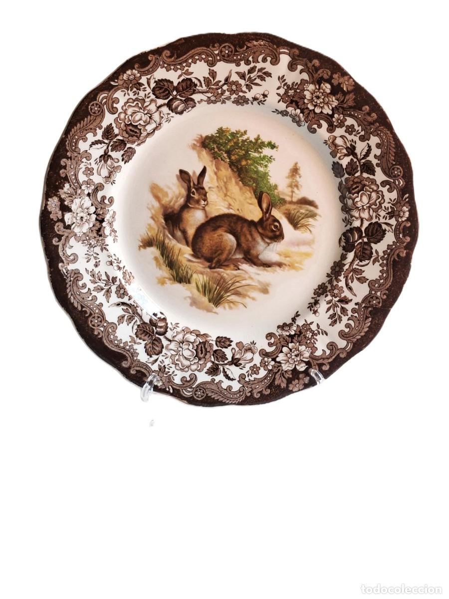 Antig&uuml;edades: PLATO LLANO PALISSY ROYAL WORCESTER &rdquo;GAME SERIES&rdquo; CONEJOS, 25 CM