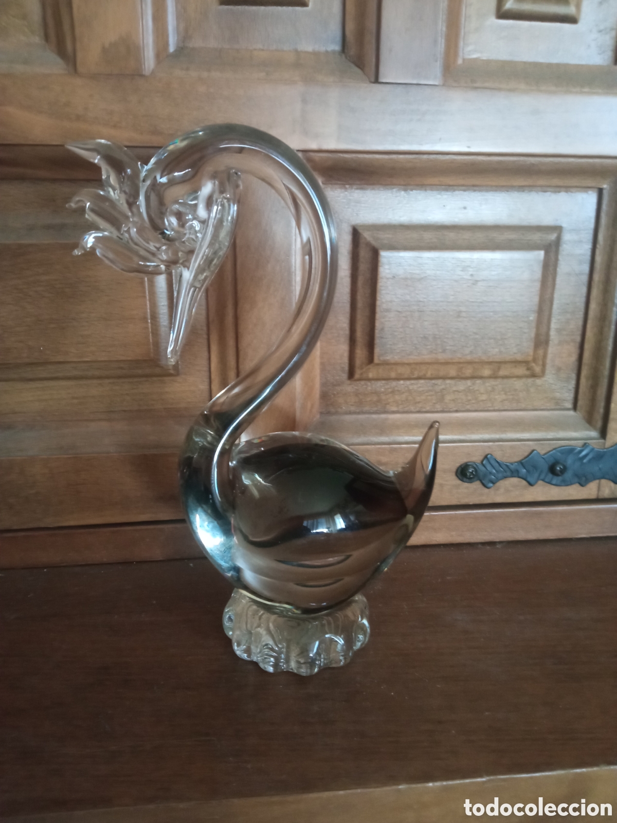 Antig&uuml;edades: Bonita figura de cristal de Murano de 19 cm de altura