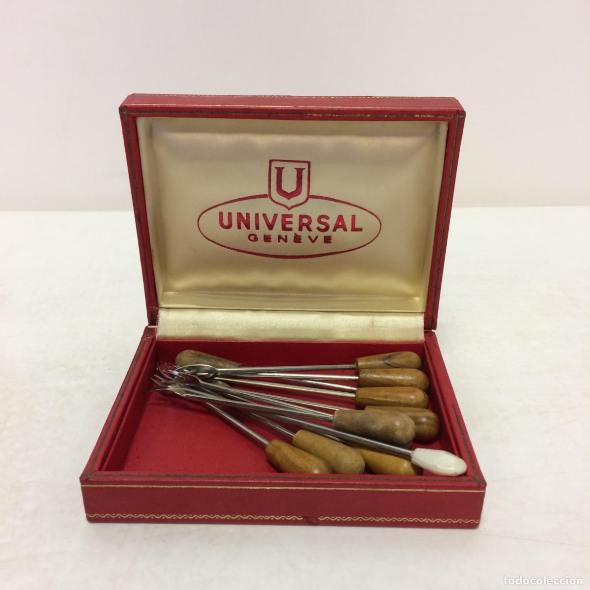 Antiquit&auml;ten: Hogar: Antiguo Estuche de 11 Palillos de Aperitivo - Universal Geneve