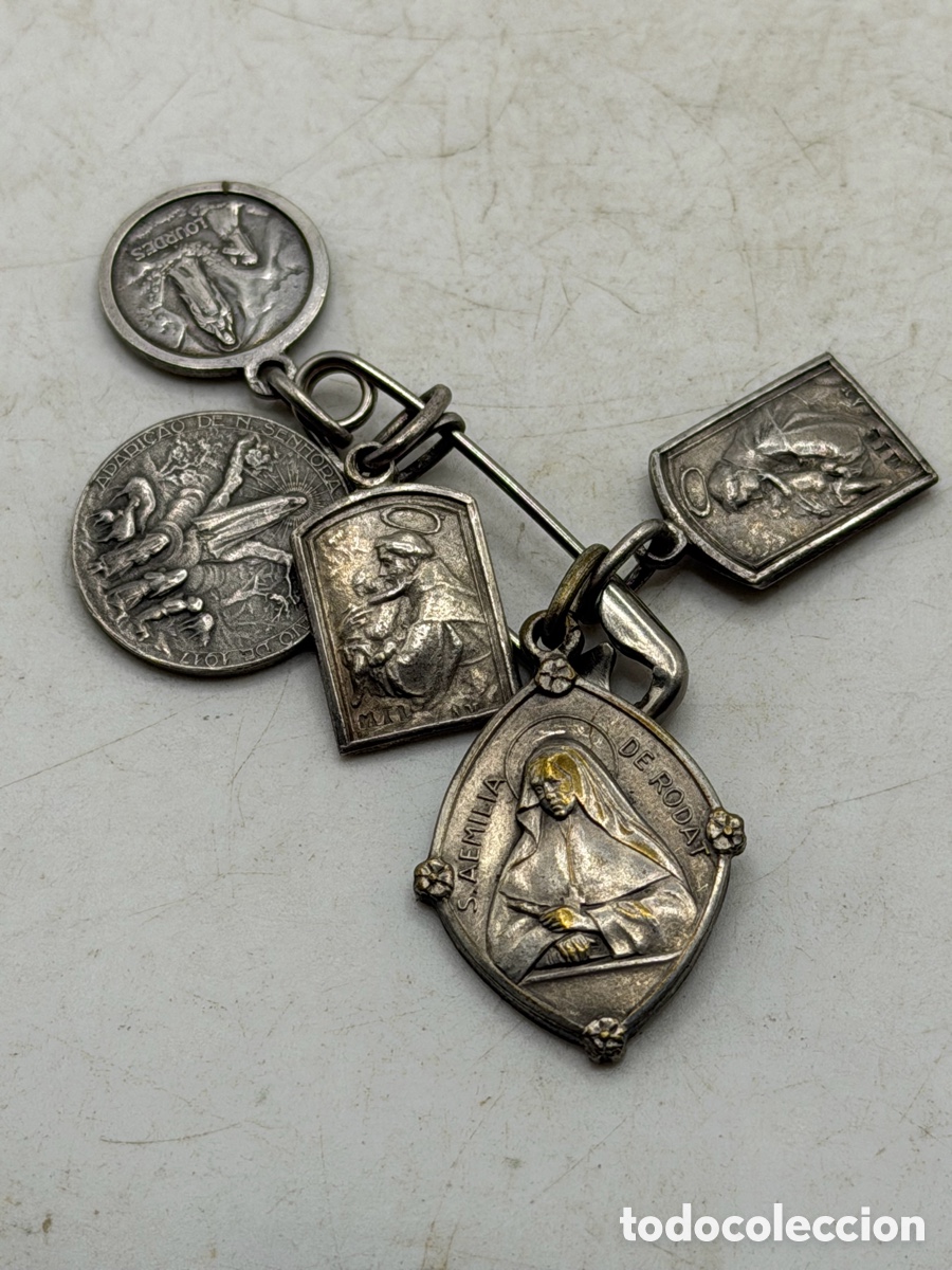 Antiques: Lote de Medallas de Plata Religiosas