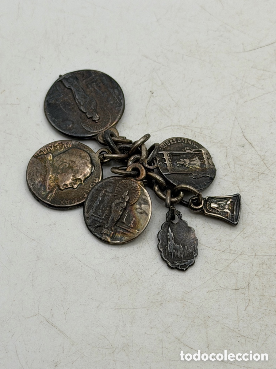 Antiques: Lote de Medallas Religiosas de Plata