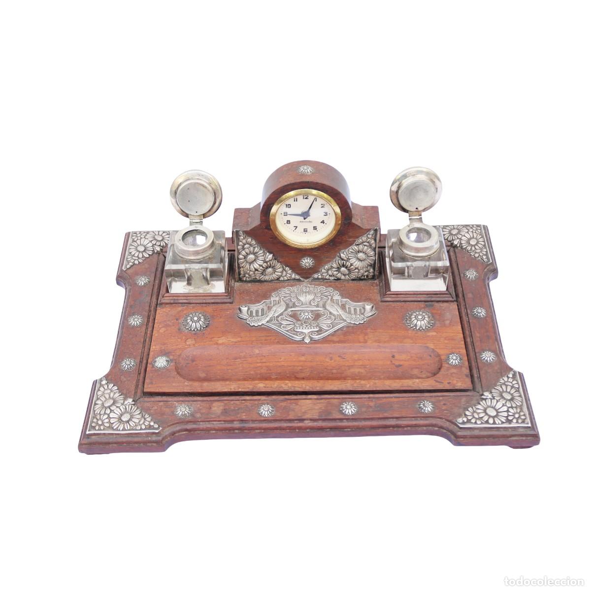 Antig&uuml;edades: Tintero de Palo Santo y Plata - Foto 15