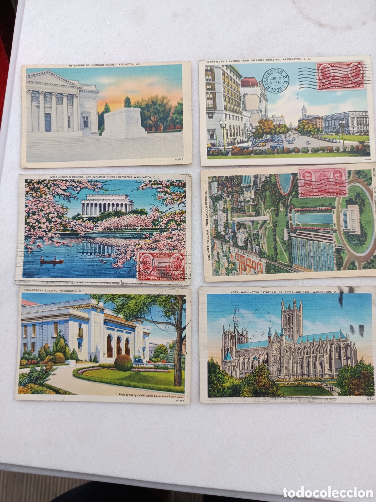 Antig&uuml;edades: Postales antiguas de lino americanas