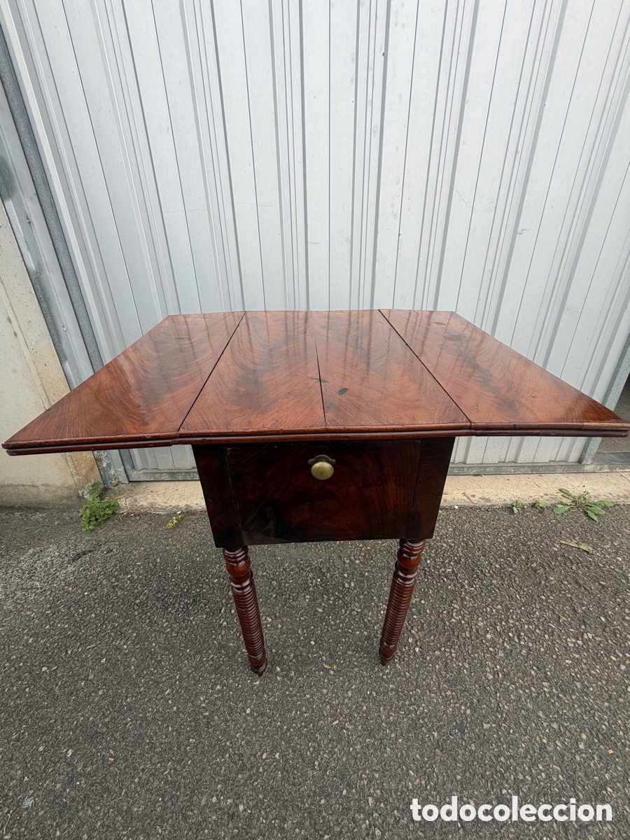Antig&uuml;edades: Mesa costurero antigua caoba S.XIX - Foto 7
