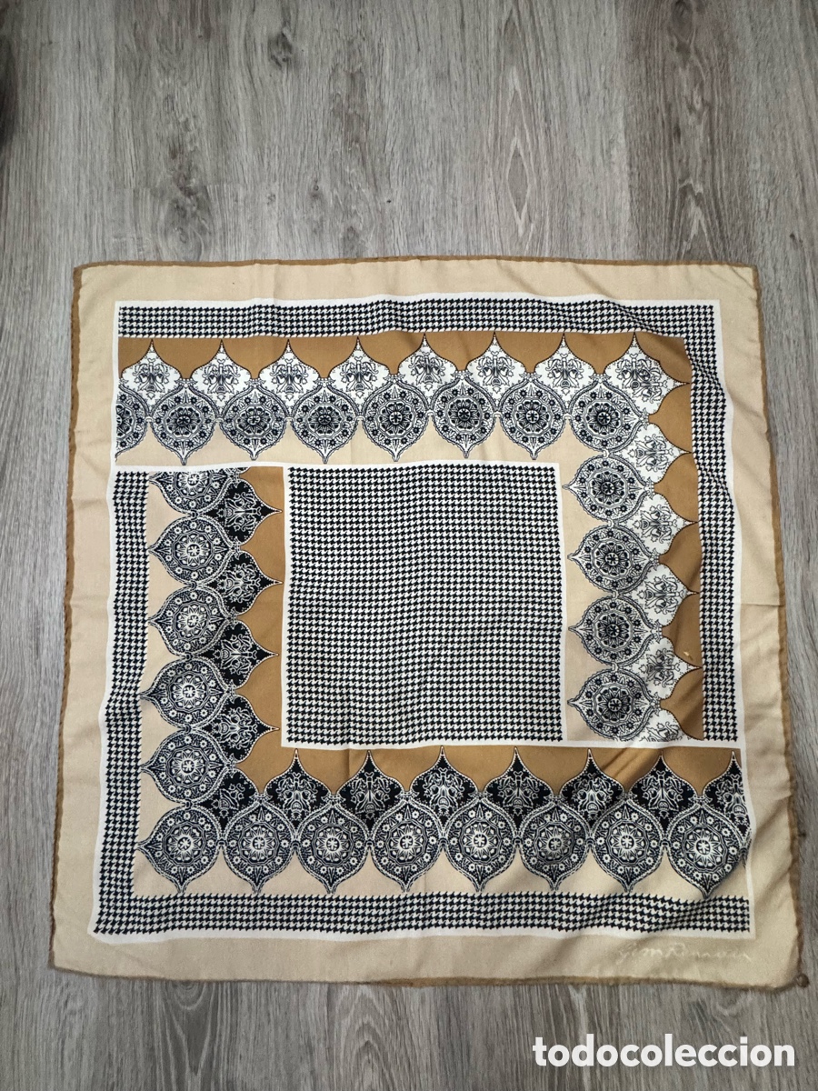 Antiques: ANTIGUO PA&Ntilde;UELO DE SEDA VINTAGE GIMRENOIR DI&Aacute;METRO 77cm x 77cm