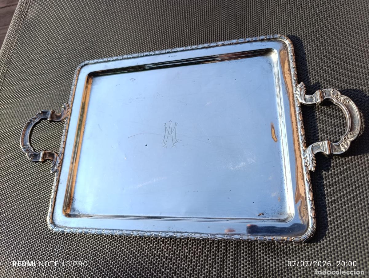 Antig&uuml;edades: ANTIGUA BANDEJA PLATA CONTRASTADA.470GRAMOS.