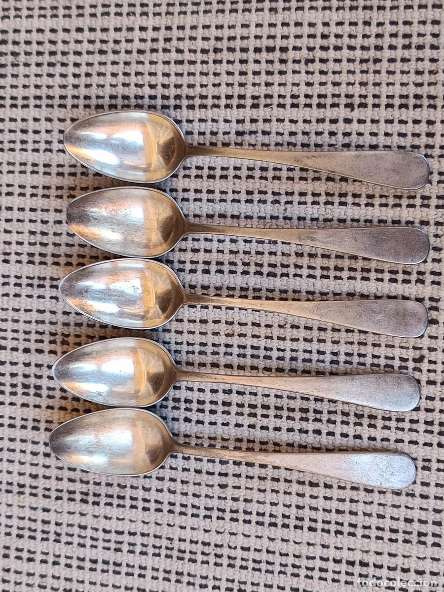 Antig&uuml;edades: Lote 5 cucharillas caf&eacute;/postre La Llave Temboury M&aacute;laga