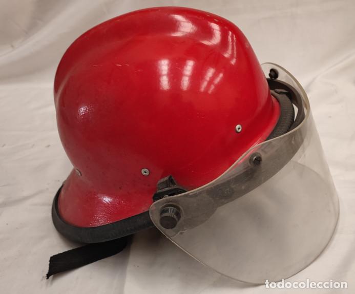 Antig&uuml;edades: ANTIGUO CASCO DE BOMBERO, ROJO - Foto 3