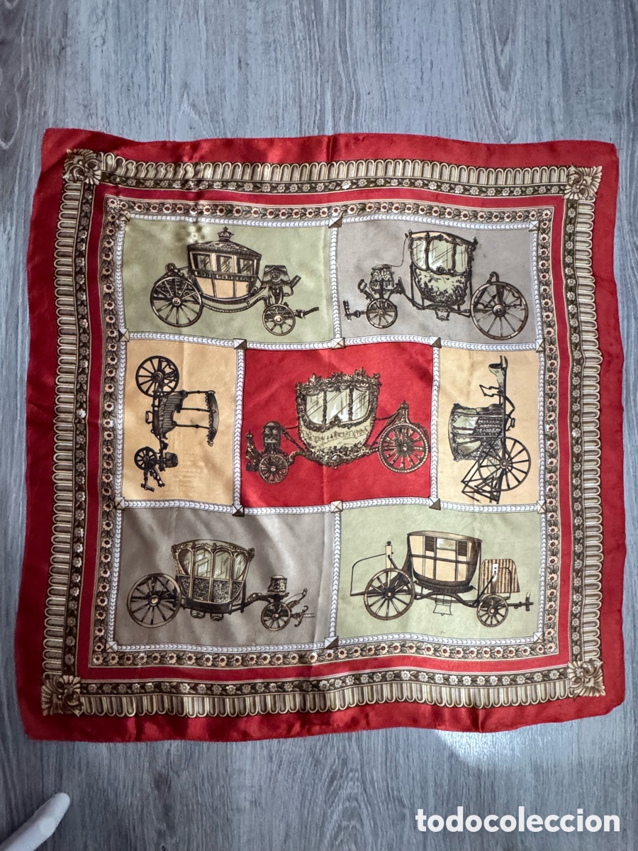 Antiquit&eacute;s: ANTIGUO PA&Ntilde;UELO DE SEDA VINTAGE DI&Aacute;METRO 68cm x 68cm