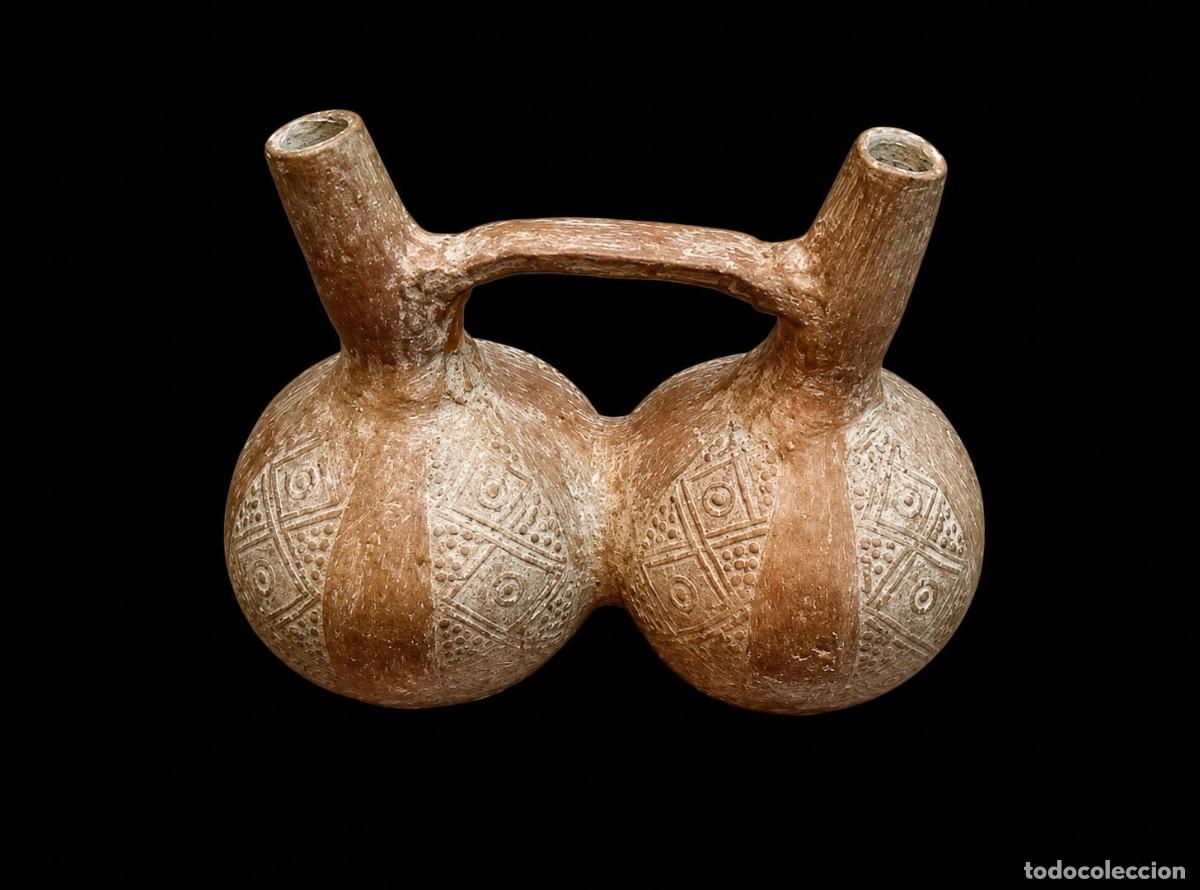 Antig&uuml;edades: Arqueolog&iacute;a. Vasija doble Vicus (Per&uacute;) 100-400 A.C.