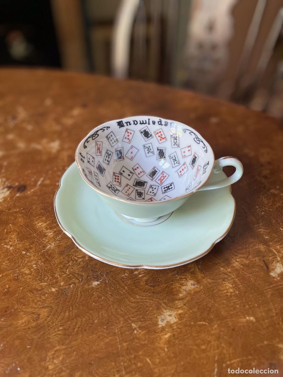 Antig&uuml;edades: Taza y plato adivinatorios &rdquo;Cup of Knowledge&rdquo; vintage - Fairylite Foreign